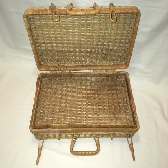 Vintage Wicker Suitcase or Picnic Basket